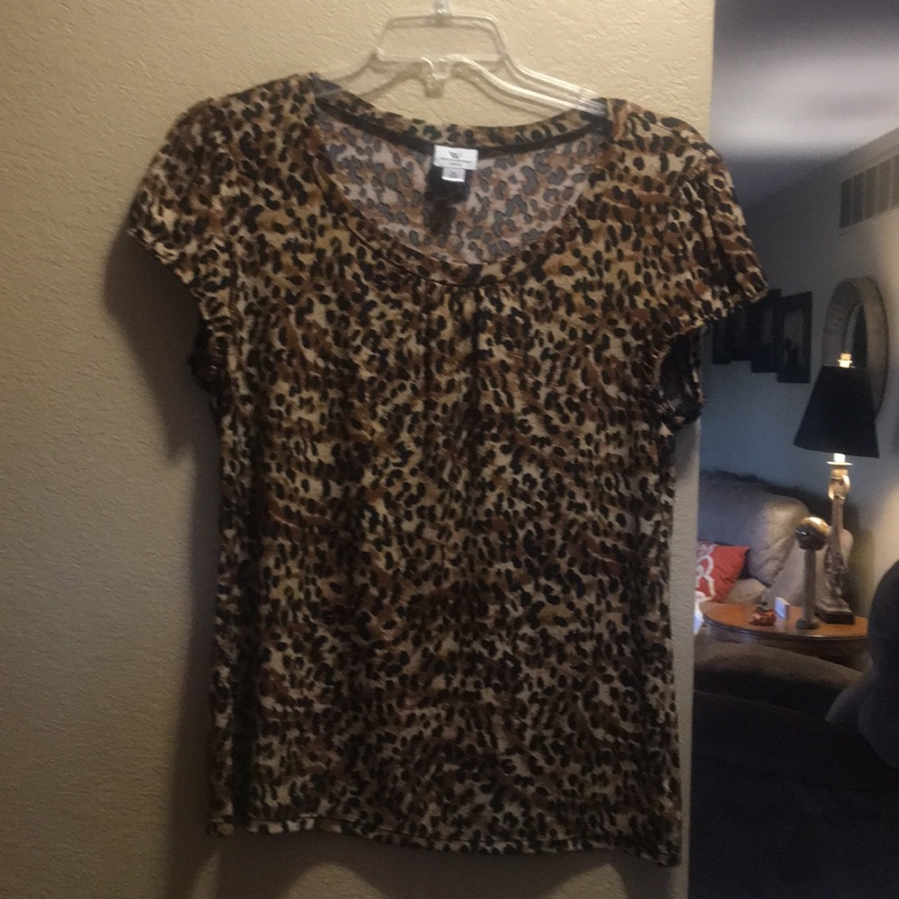 Worthington Leopard stretch blouse